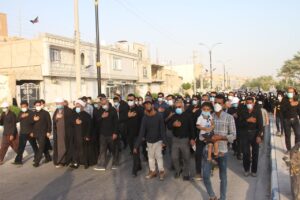 مراسم پیاده روی جاماندگان اربعین حسینی در سیراف برگزار شد